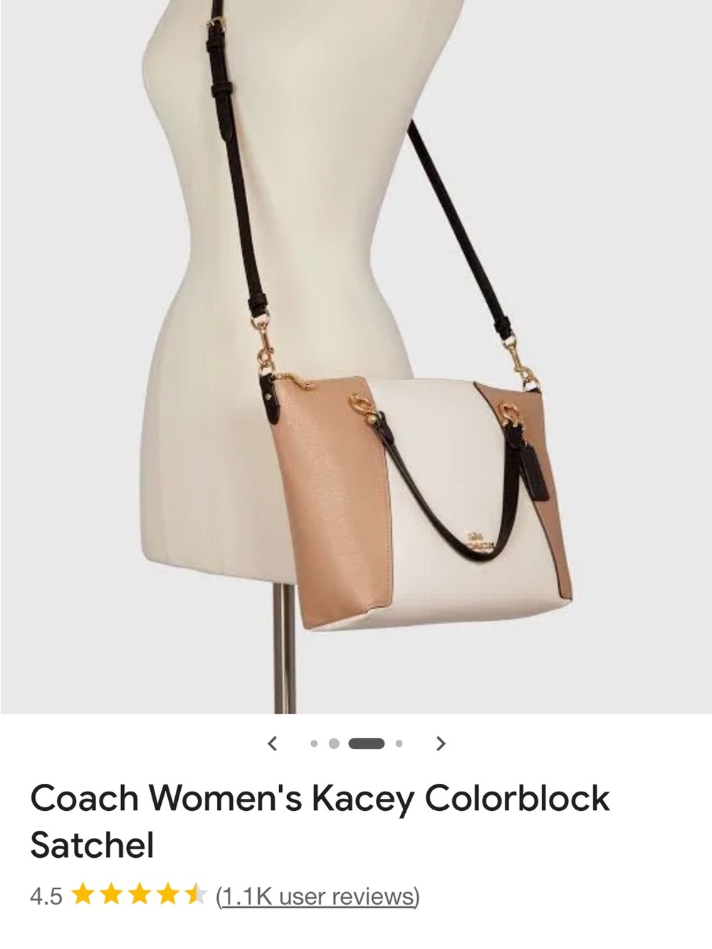 Coach Tricolor Leather Satchel - Tan, Cream & Black Trim - Picture 11 of 12